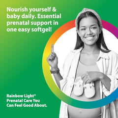 Rainbow Light Prenatal DHA label highlights 250 mg DHA and 57 mg EPA.