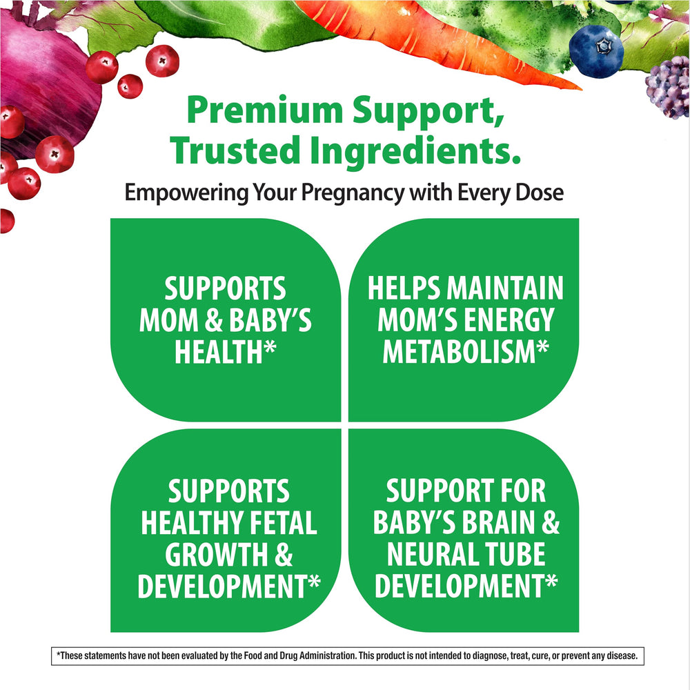 Rainbow Light Prenatal One packaging box, vegan and allergen-friendly.