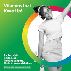 Rainbow Light teen multivitamin tablets in fruit punch flavor support skin health and energy