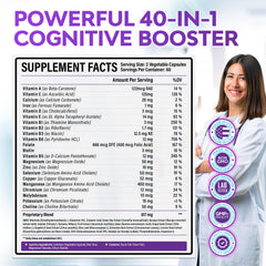Rainbow Nutrients 40-in-1 Brain Booster tub in pantry signaling daily mental performance routine.