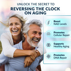 Rainbow Nutrients NMNH capsules alongside Resveratrol and Quercetin for antioxidant synergy.