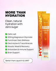 Raised Hydration+ Celtic Sea Salt highlight for mineral balance and hydration.
