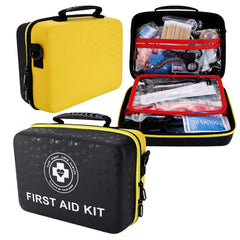Raismile emergency kit in a dual-color hard shell for organized safety at home or car
