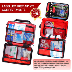 Raismile 1680D polyester kit with waterproof zippers for outdoor durability.