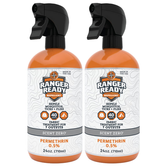 Ranger Ready Permethrin Spray bottle ready to treat fabrics for long-lasting insect protection.