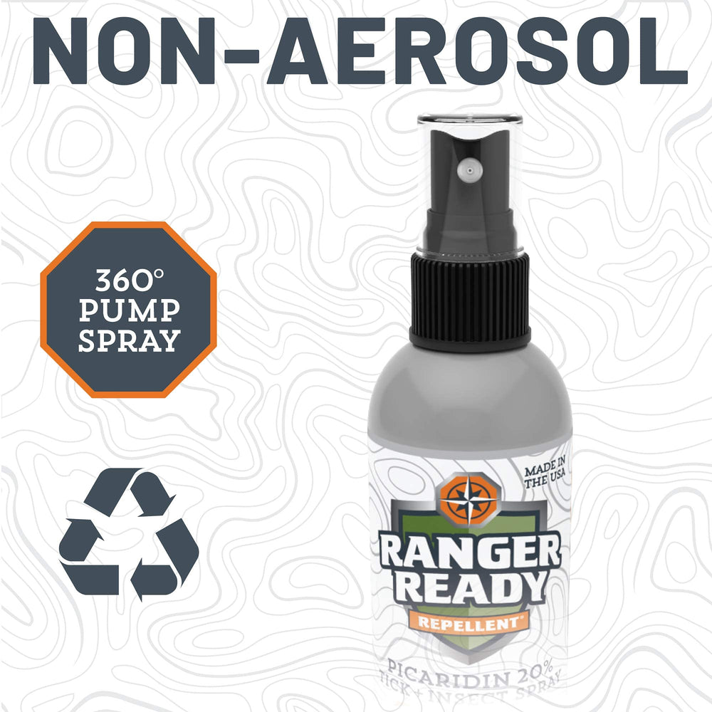 Deet-free Ranger Ready Picaridin keeps gear and clothing safe.