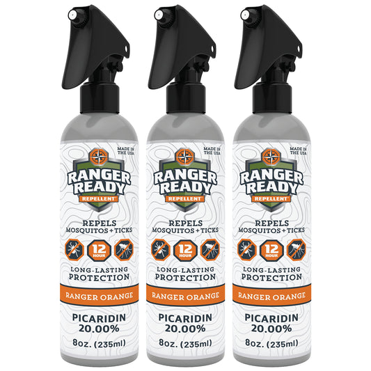 Ranger Ready Tick Spray orange 8oz bottle for outdoor protection