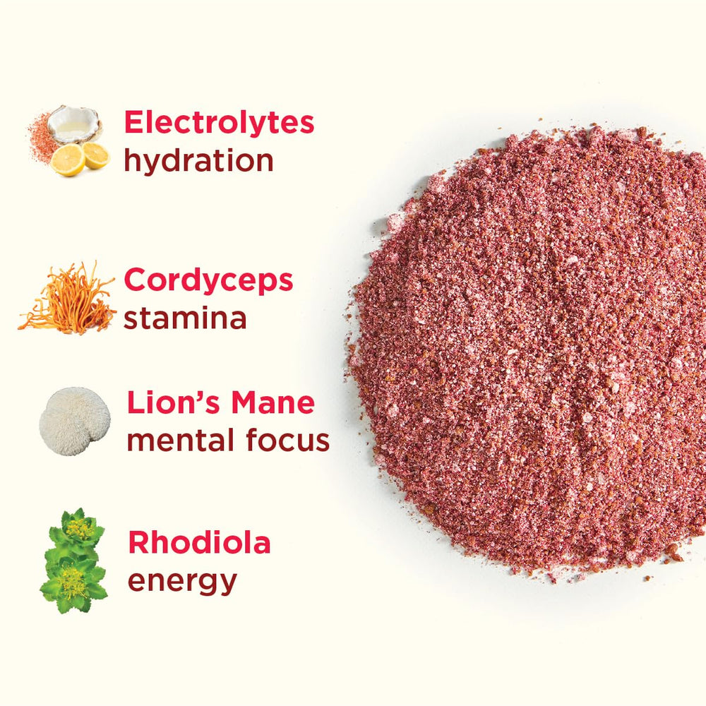 Rasa Raspberry Hibiscus Hydration tea cup highlighting aroma and focus-supporting blend.