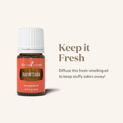 Ravintsara diffusion supports refreshing air during workouts and routines.