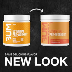 RAW Nutrition Essential Pre Peach Mango scoop for precise servings