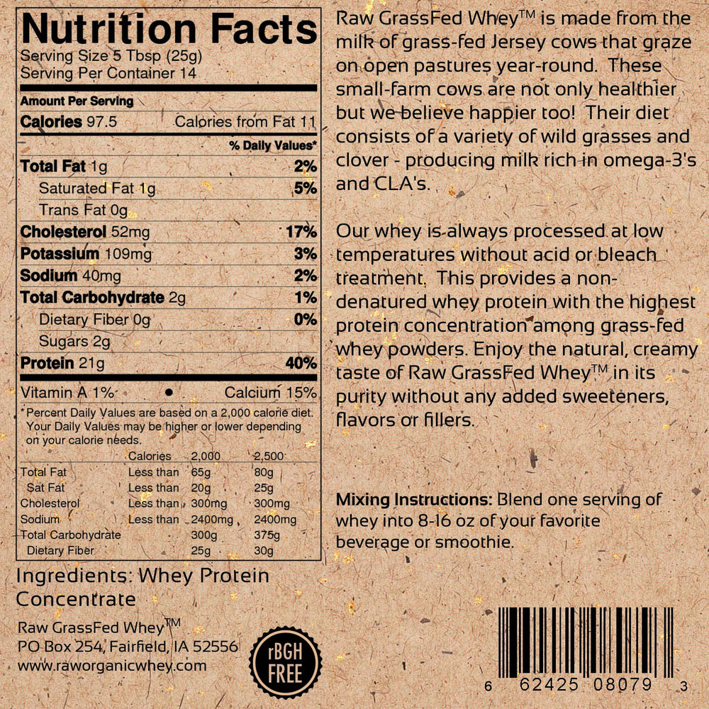 Raw Organic Whey cold-processed nutrition preserves amino acids and antioxidants.