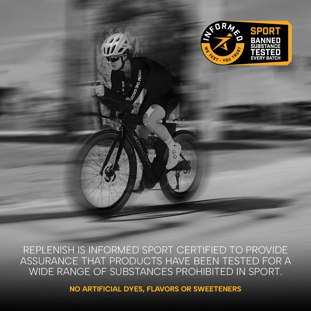 During training, RAW Replenish lemon lime remains a convenient hydration option.