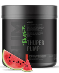 RAW Thuper Pump powder in a scoop shows enhanced pumps