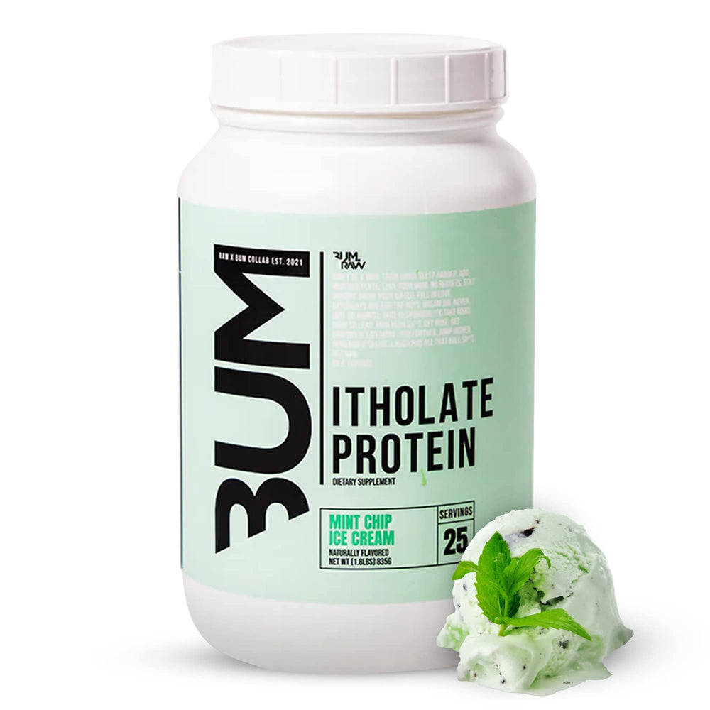 RAW Itholate Mint Chip bottle ready for a post workout shake