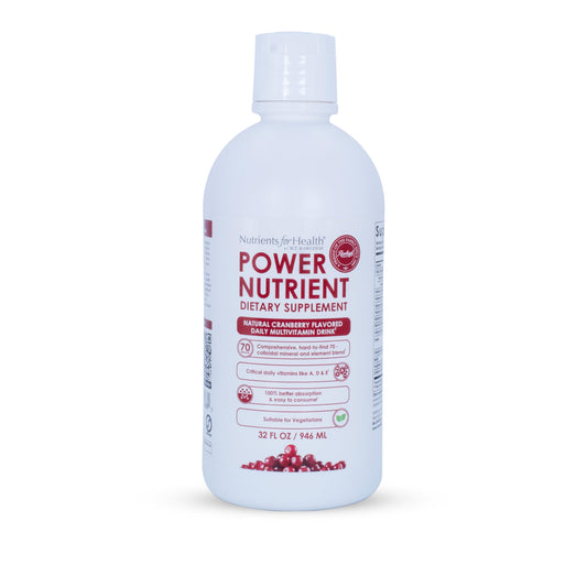 Rawleigh Power Nutrient cranberry bottle shows 32 oz size for daily use