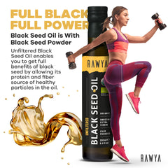 RAWYA Black Seed Oil offers rich aroma, ideal for dressings and smoothies.