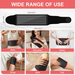 Rayocon belt worn around the waist for convenient at‑home therapy