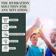 Rayvi natural ingredients coconut water and sea salt for real hydration support.