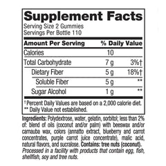 Vita Fiber Well Gummies label highlights probiotic (prebiotic) fiber and ingredients