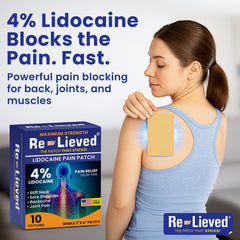 Re-lieved lidocaine patch arm-application targets upper body discomfort.