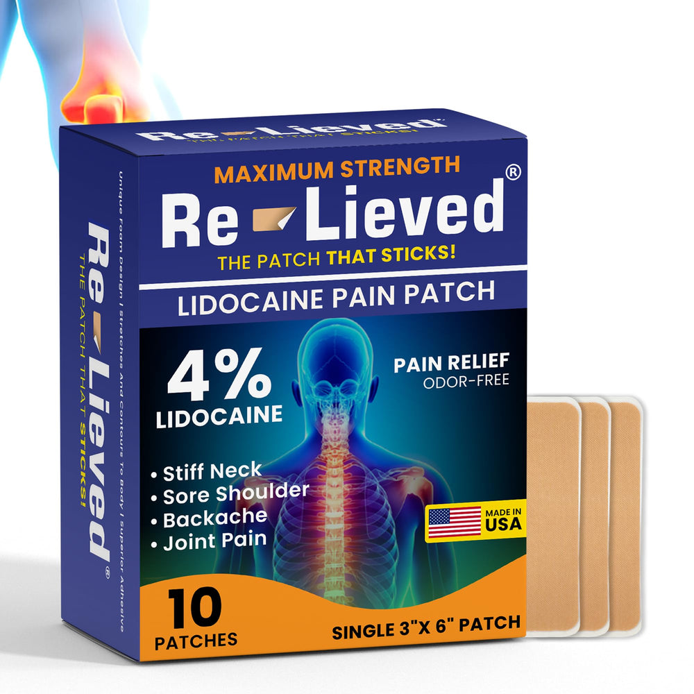 Re-lieved lidocaine patch back-application for targeted back comfort.