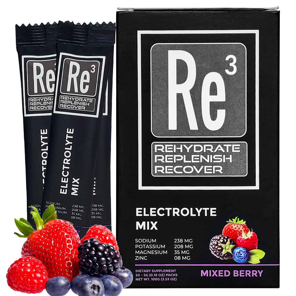Re3 electrolyte powder sticks dissolve quickly for fast hydration.