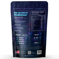 REACH Pre Workout scoop for precise dosing and consistent performance.