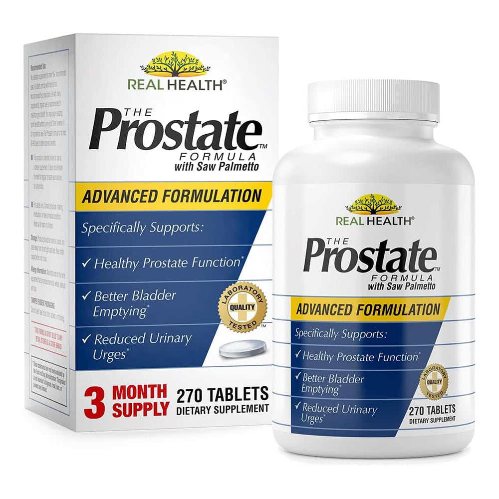 Real Health Prostate Formula bottle label for daily prostate health support.