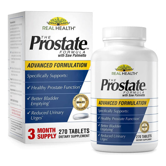 Real Health Prostate Formula bottle label for daily prostate health support.