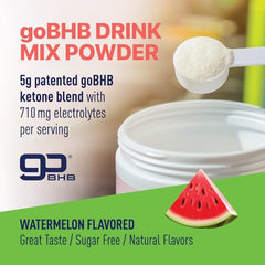Real Ketones BHB energy powder Watermelon label highlights sugar-free formula.