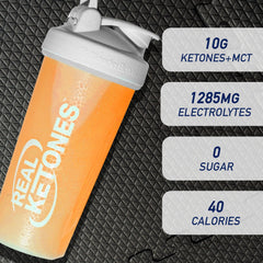 Real Ketones MCT-BHB powder close-up showing exogenous ketones content.