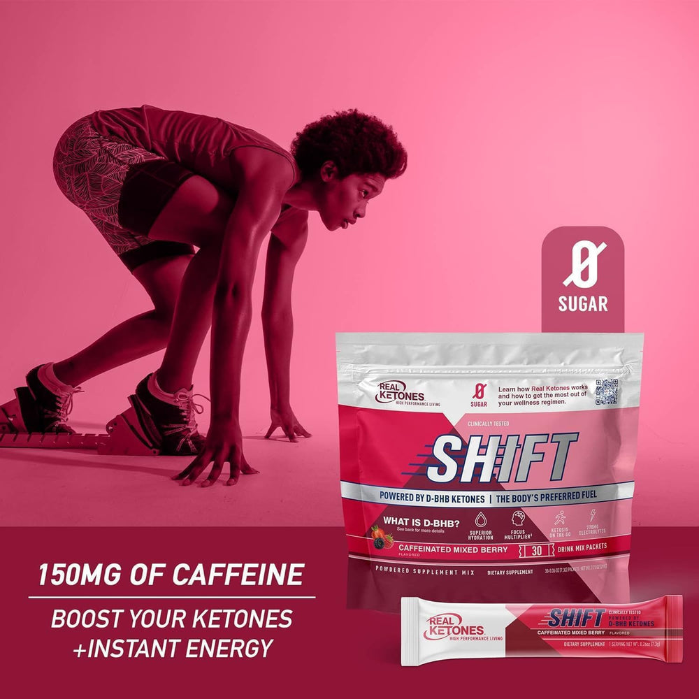 No-sugar label on Real Ketones product emphasizing clean energy support.