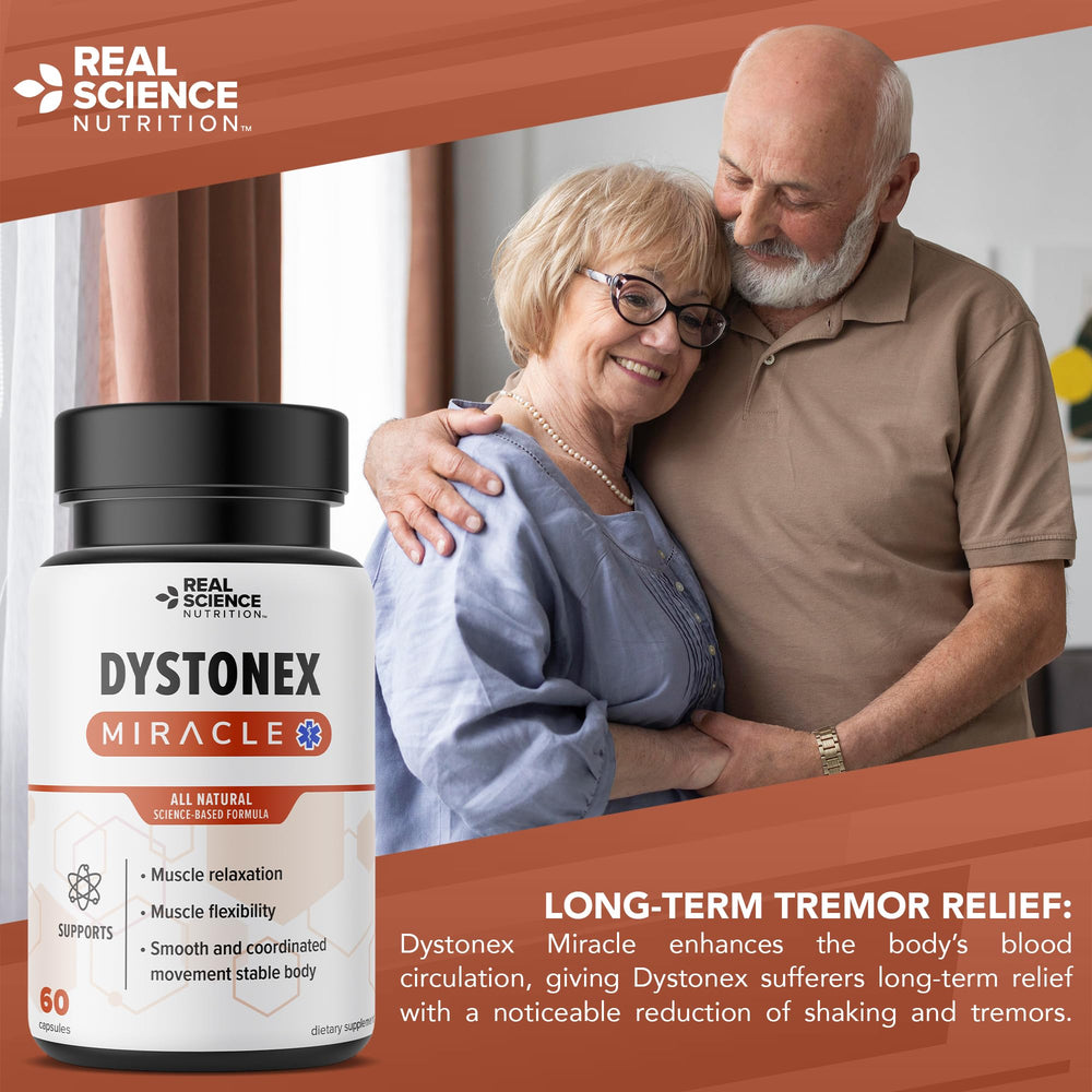 Back-of-label view for Real Science Nutrition Dystonia Miracle dosing