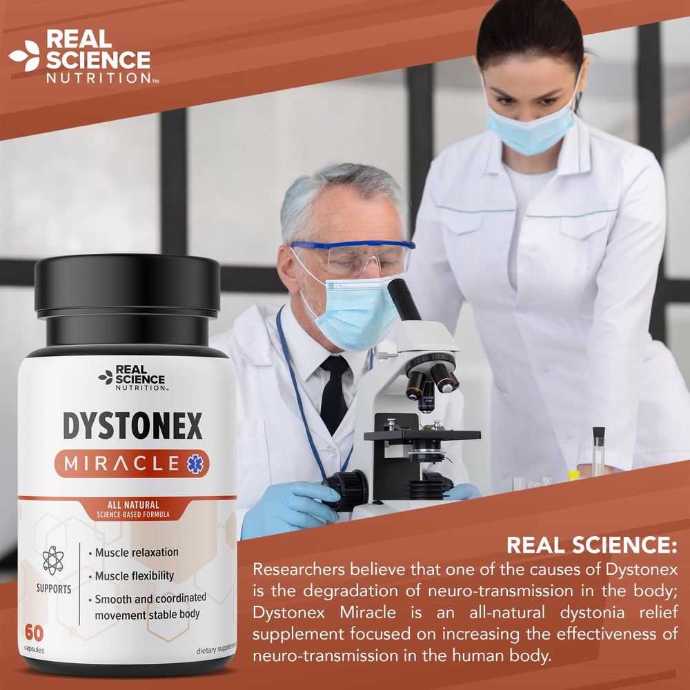 Real Science Nutrition Dystonia Miracle ingredients list featuring botanicals