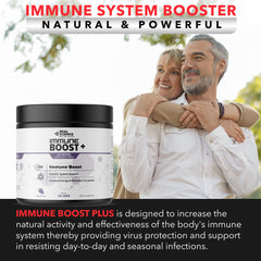 Close-up of Immune Boost Plus label showing natural immune support