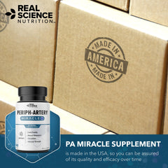 Real Science Nutrition PAD Miracle science graphic on label referencing nitric oxide research