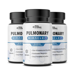 Real Science Nutrition Pulmonary Miracle capsules support easier breathing for daily activity.