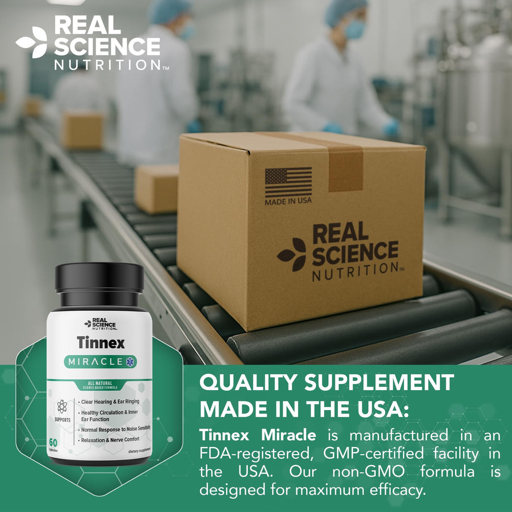 Real Science Nutrition Tinnex Miracle daily-use scene for regular ear health routine.