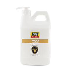 Real Time Pain Relief MAXX 64oz bottle shown for fast muscle and joint discomfort relief.