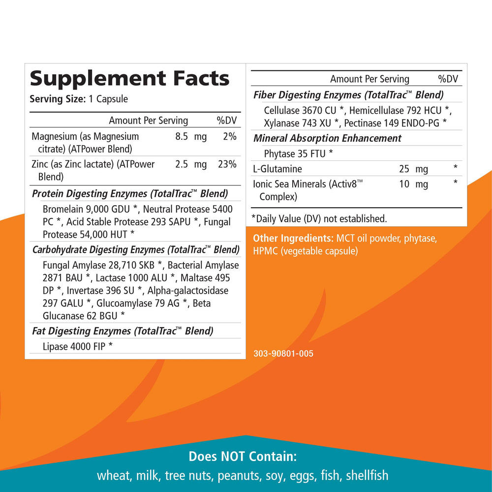 Real-Zymes product packaging with 90 capsules indicating probiotic blend benefits.