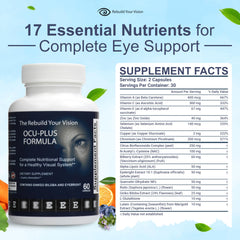 Rebuild Your Vision Ocu-Plus bottle on desk for daily use