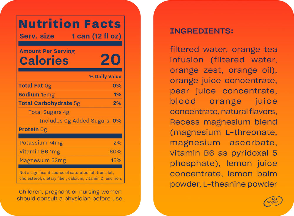 Recess Mood blood orange pour shot captures sparkling relaxation on demand.