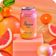 Recess Mood label close-up highlights magnesium L-threonate and lemon balm blend.