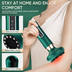 recgovt hand-held massager in green color highlighting compact travel-friendly design