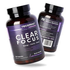 recomnd nutrition bottle-front supports sustained focus and daily energy.