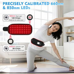Red Light Therapy belt worn on arm for portable use.