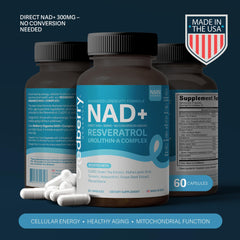 Redberry NAD+ Urolithin A formula image emphasizing longevity ingredients