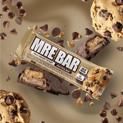 REDCON1 MRE Bar Chocolate Chip Cookie Dough nutrition label showing low sugar.