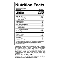 REDCON1 MRE Bar Maple Almond Donut nutrition panel highlights 20g protein and low sugar.