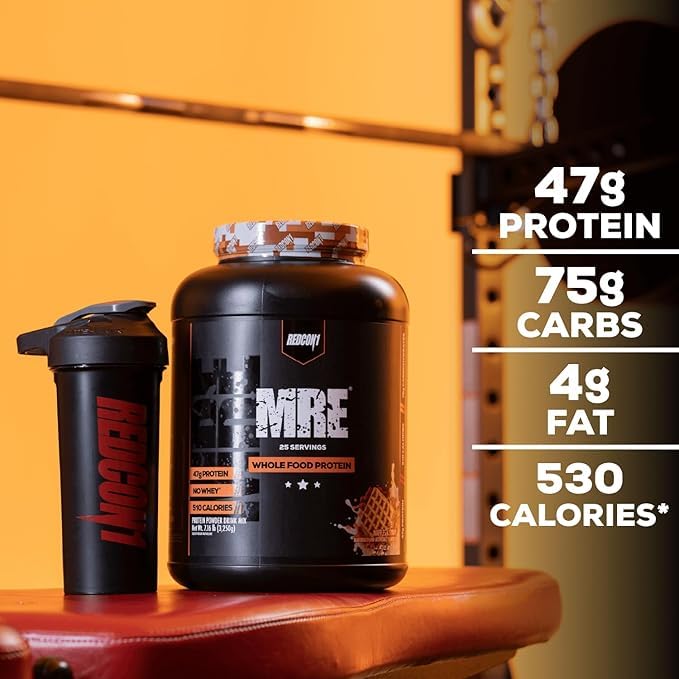 REDCON1 MRE shake closeup, creamy texture and high-protein satisfaction.